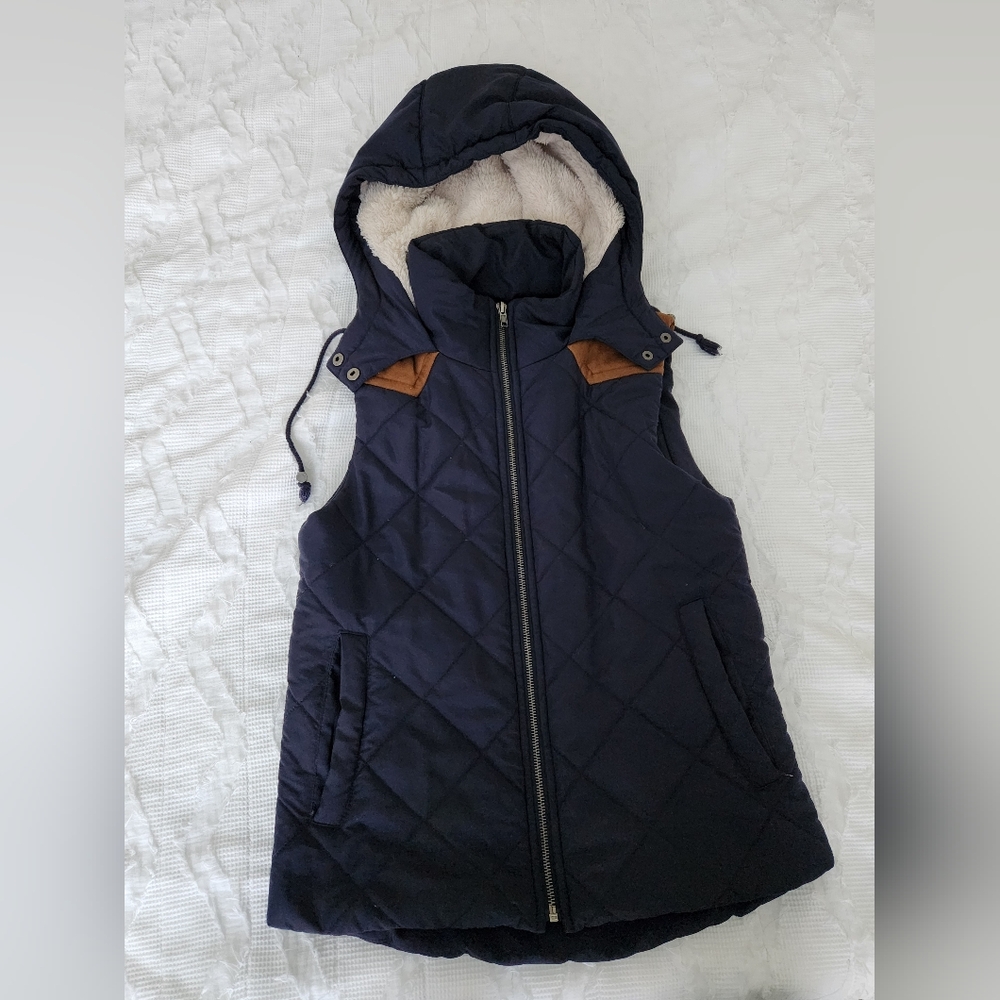 BeCool Navy Quilted Hooded Vest